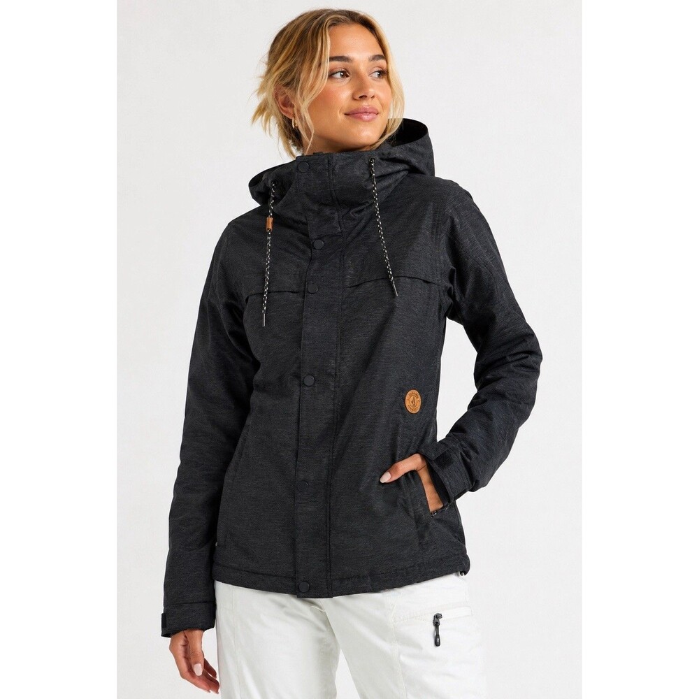 Volcom Bolt Insulated Snowboard Ski Jacket XS Gray Hooded Waterproof 10K Women